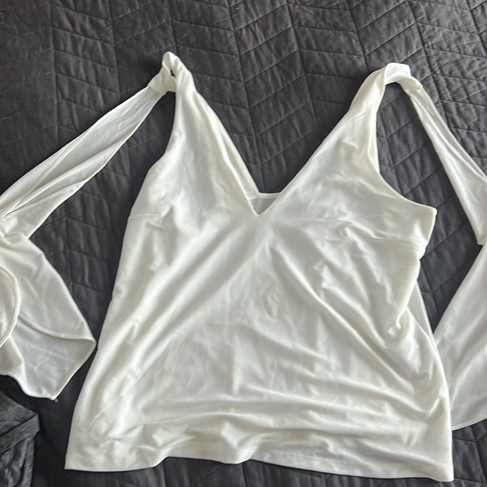 NWT INC top with tie around neck.